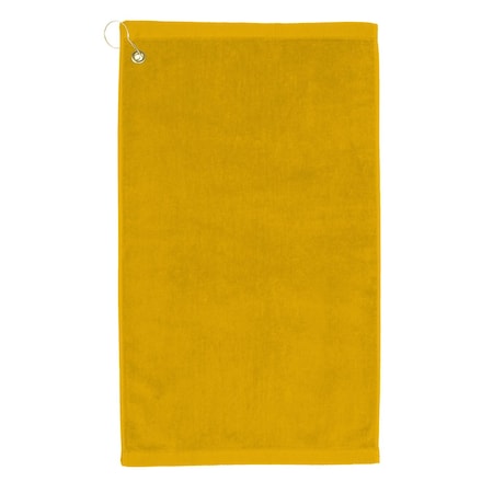 Towelsoft Premium 16 inch x 26 inch Velour Golf Towel with Corner Hook &Grommet Placement-Gold Golf-GV1201CL-GLD